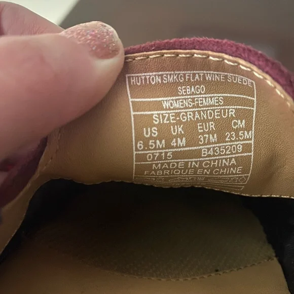 Sebago burgundy suede loafers size 6.5 - Picture 6 of 6